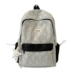 Lightweight Striped Casual Backpack with Zippered Main Compartment, view 5