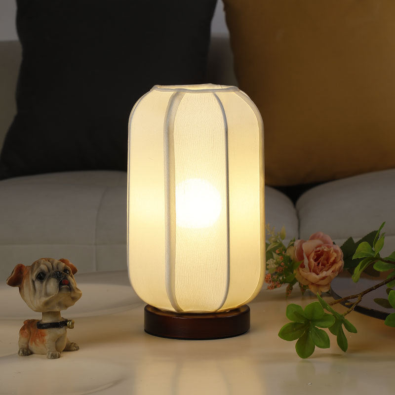 Linen Lantern Style Nightstand Lamp | Thrascher