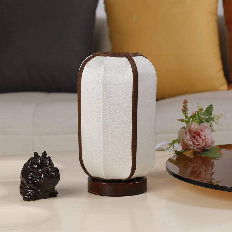 Linen Lantern Style Nightstand Lamp | Thrascher