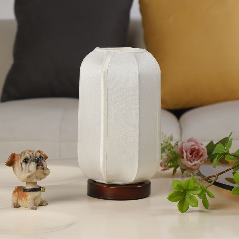 Linen Lantern Style Nightstand Lamp | Thrascher