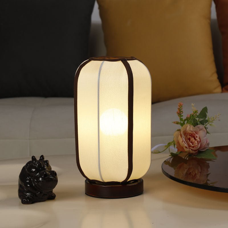 Linen Lantern Style Nightstand Lamp | Thrascher