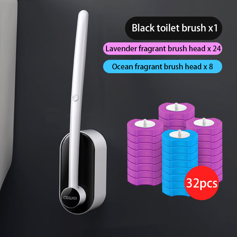 Long Handle Disposable Toilet Brush Set with Disposable Brush Heads, 330g, view 10