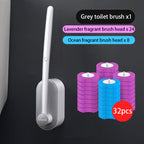 Long Handle Disposable Toilet Brush Set with Disposable Brush Heads, 330g, view 11