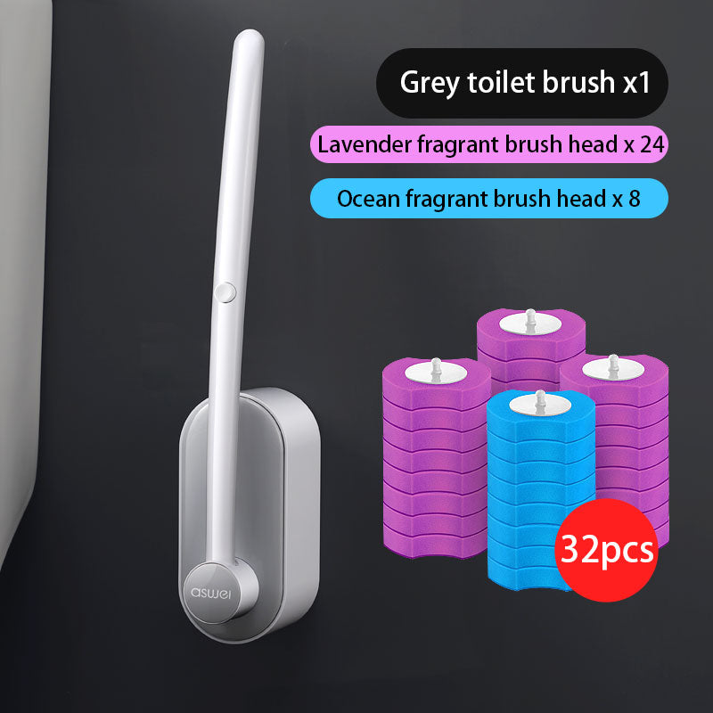 Long Handle Disposable Toilet Brush Set with Disposable Brush Heads, 330g, view 11
