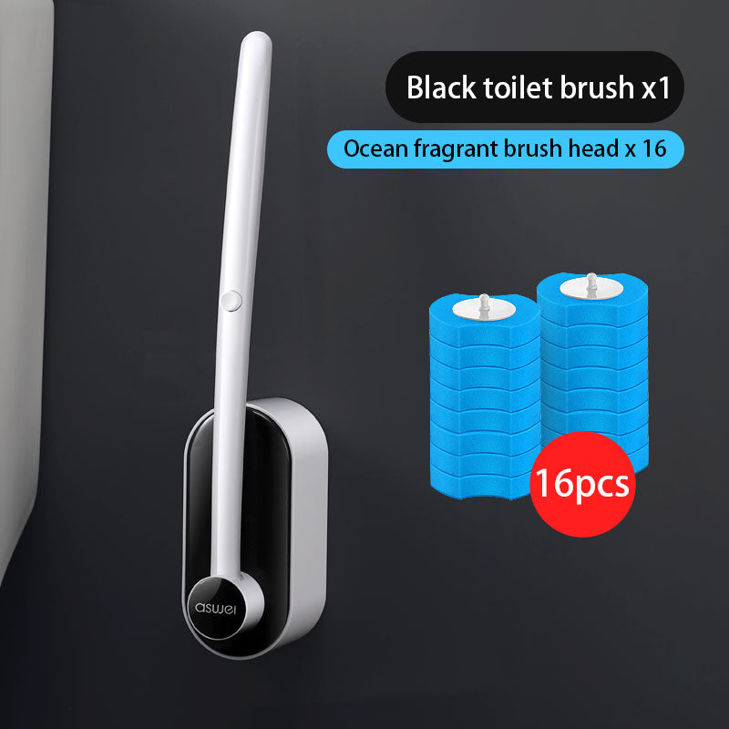 Long Handle Disposable Toilet Brush Set with Disposable Brush Heads, 330g, view 9