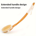 Long-Handled Bath Brush with Natural Bristles for Back Cleaning, view 5