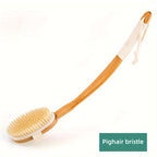 Long-Handled Bath Brush with Natural Bristles for Back Cleaning, view 6