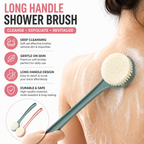 Long-Handled Soft-Bristle Back Exfoliating Shower Brush for Full-Back Cleansing