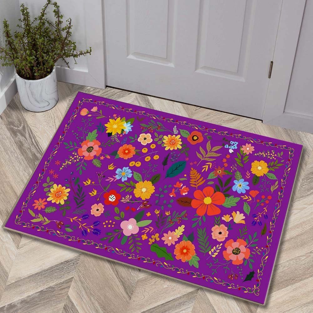 Luxurious Floral Design Bath Mat | Thrascher