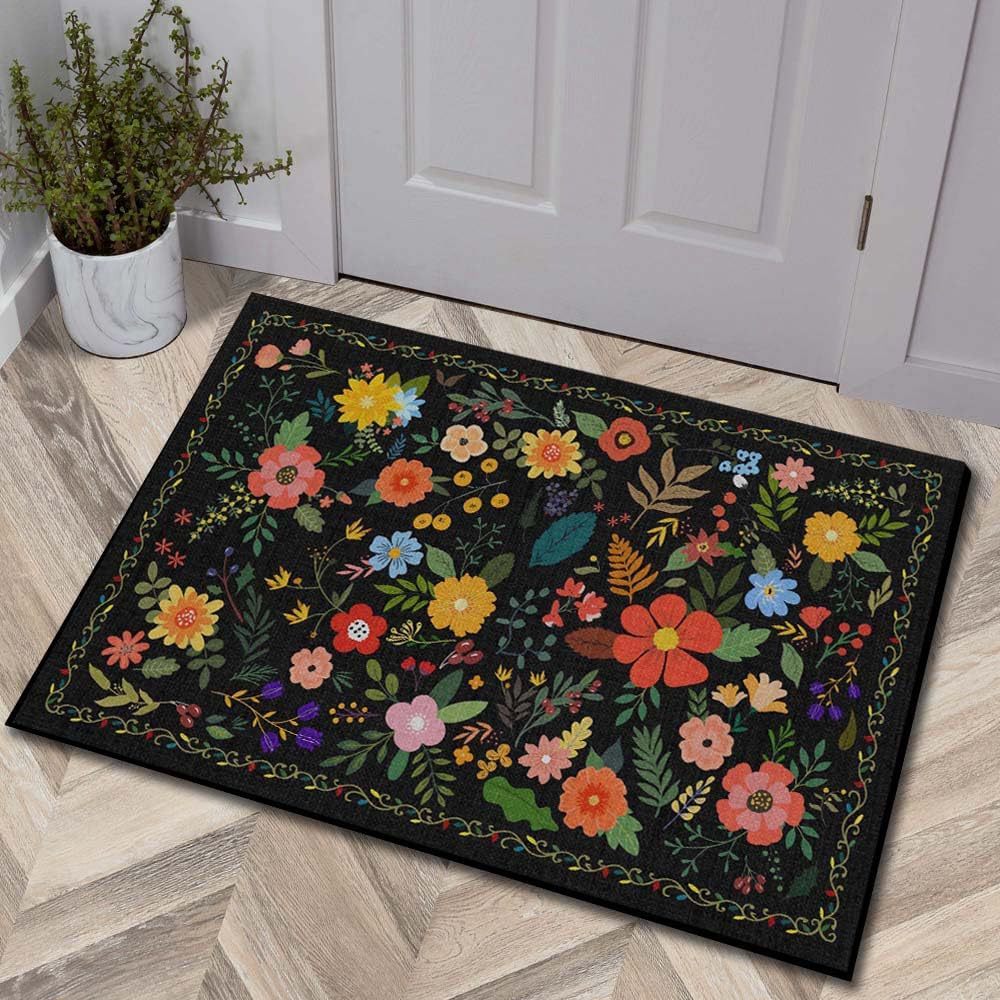 Luxurious Floral Design Bath Mat | Thrascher