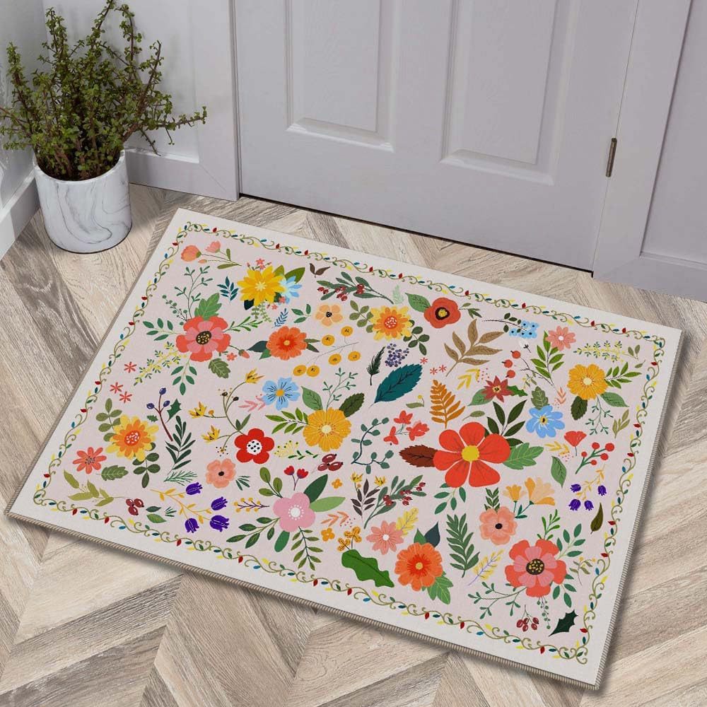 Luxurious Floral Design Bath Mat | Thrascher