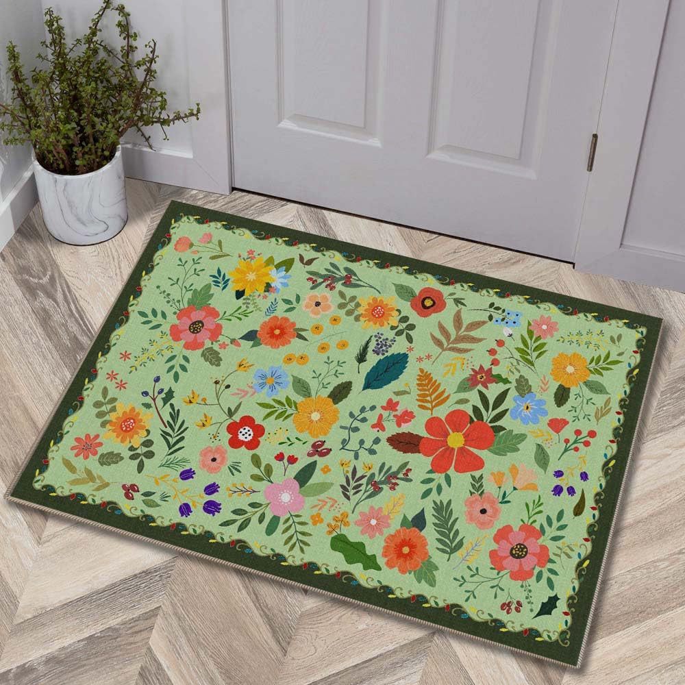 Luxurious Floral Design Bath Mat | Thrascher