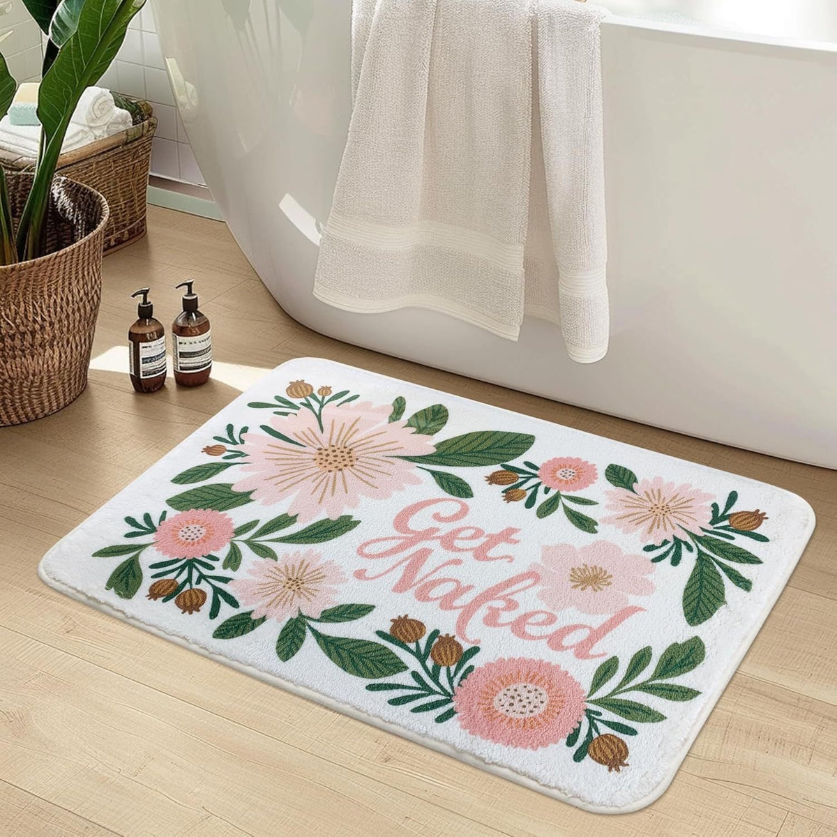 Luxurious Floral Design Bath Mat | Thrascher