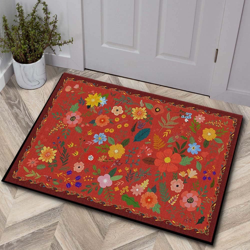 Luxurious Floral Design Bath Mat | Thrascher