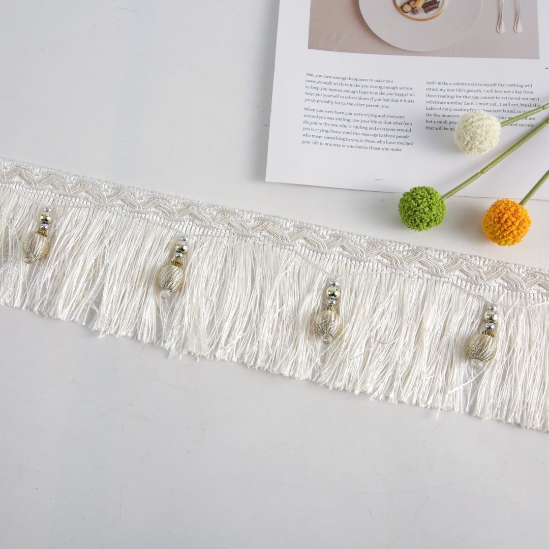 Luxury Fringe Braid with Bead Trim | Thrascher