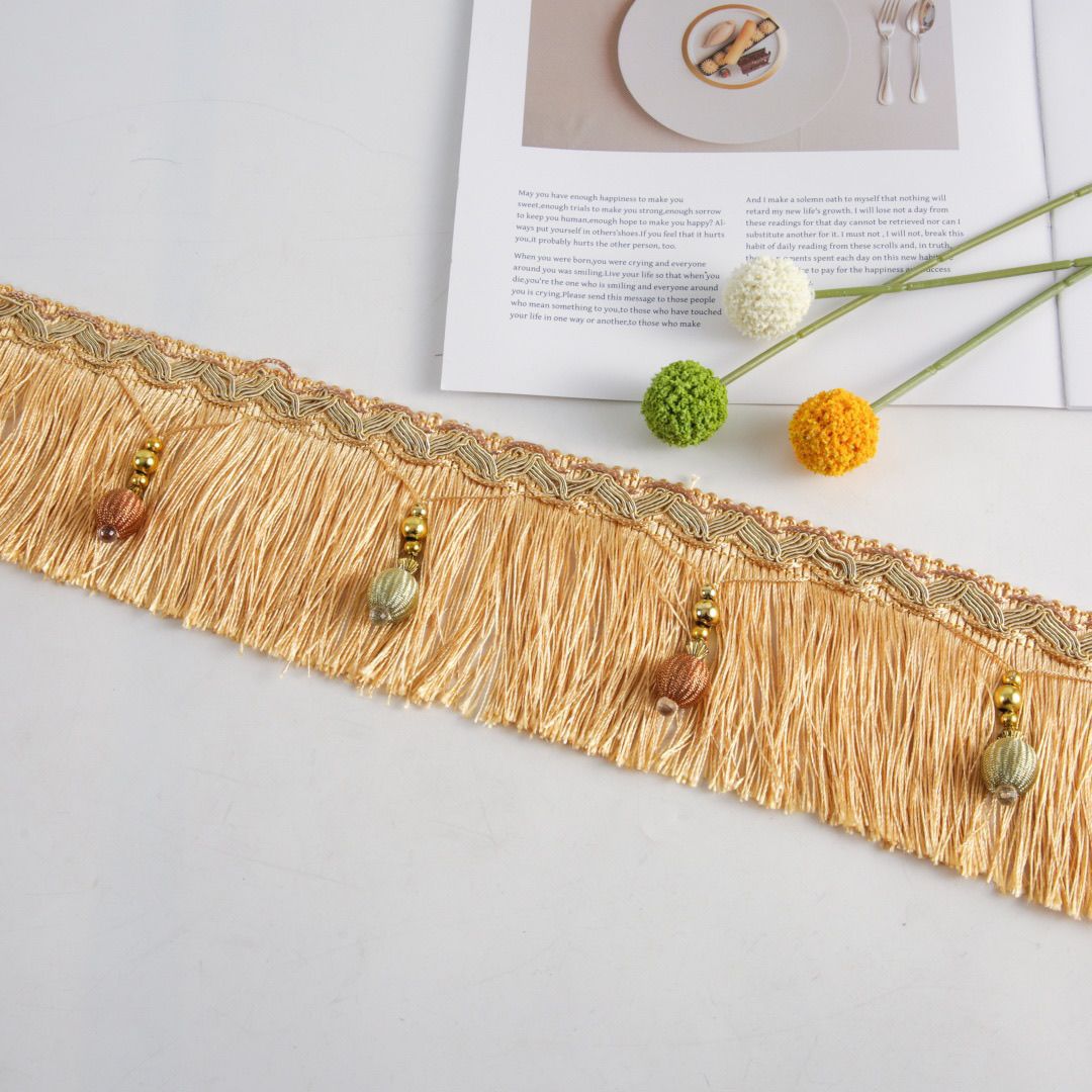 Luxury Fringe Braid with Bead Trim | Thrascher