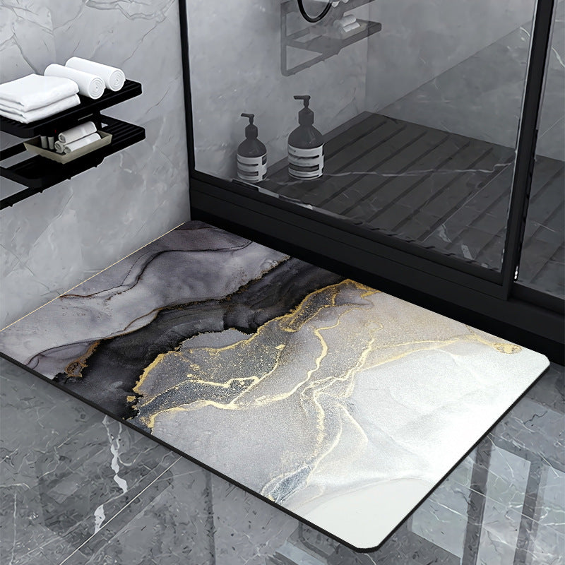 Luxury Marble-Effect Bath Mat | Thrascher