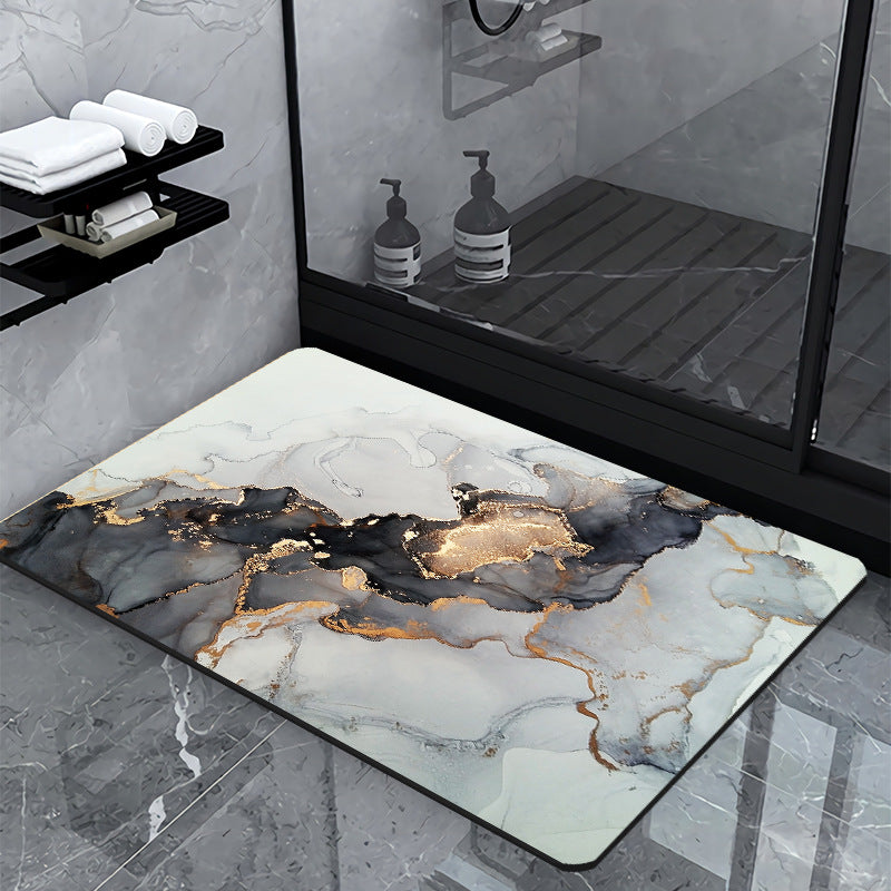 Luxury Marble-Effect Bath Mat | Thrascher