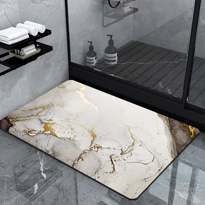 Luxury Marble-Effect Bath Mat | Thrascher