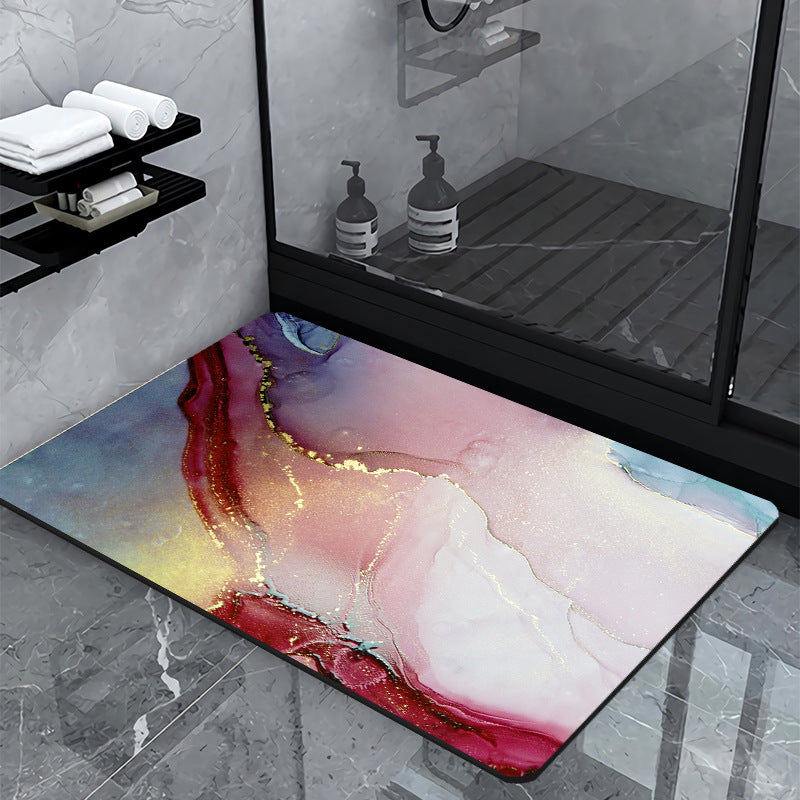 Luxury Marble-Effect Bath Mat | Thrascher