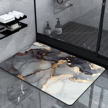 Luxury Marble-Effect Bath Mat | Thrascher