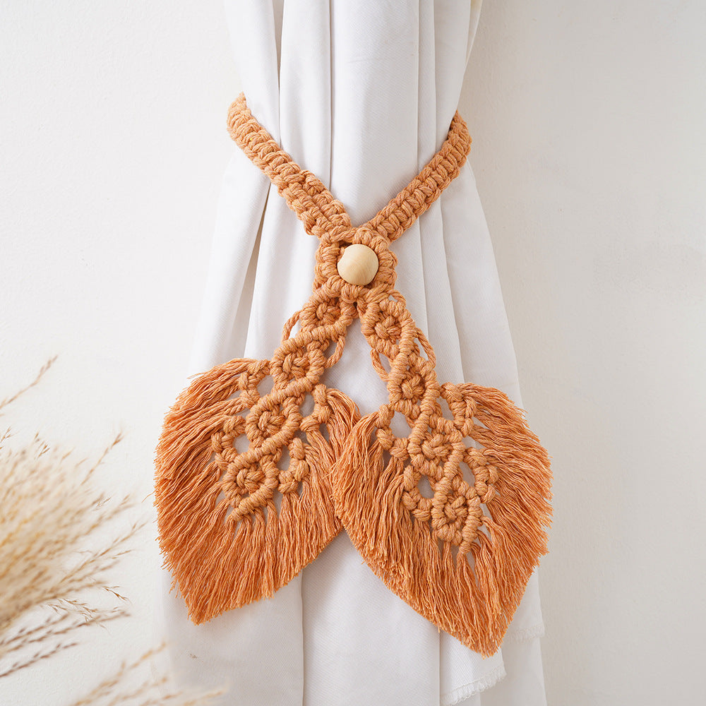 Macrame Curtain Tieback Golden Yellow | Thrascher