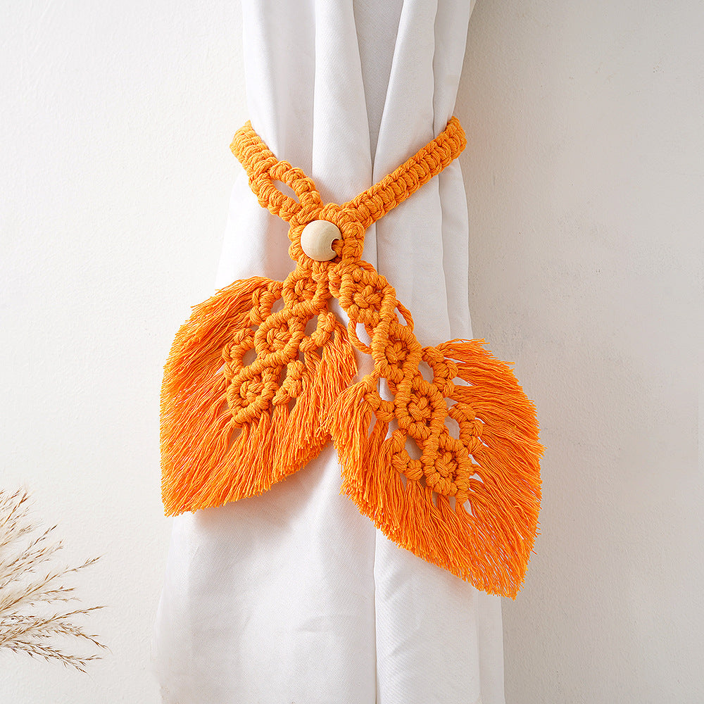 Macrame Curtain Tieback Golden Yellow | Thrascher