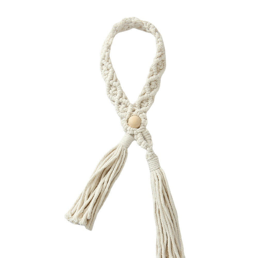 Macrame Curtain Tieback Golden Yellow | Thrascher