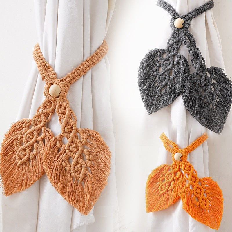 Macrame Curtain Tieback Golden Yellow | Thrascher