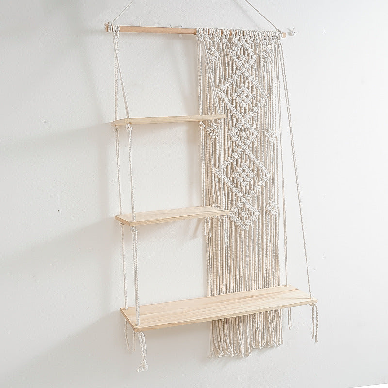 Macrame Decorative Floating Shelf | Thrascher
