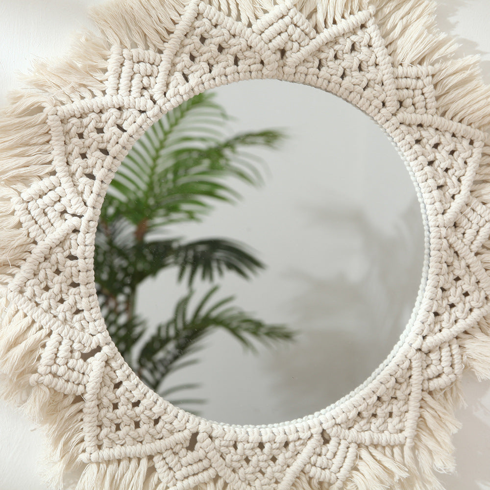 Macrame Decorative Round Wall Mirror | Thrascher