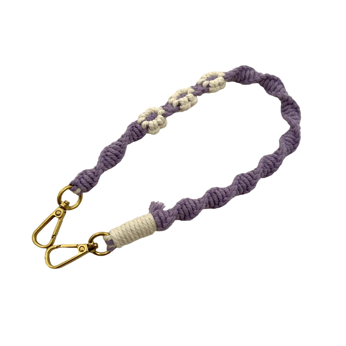 Macrame Dog Leash with Floral Accents | Thrascher
