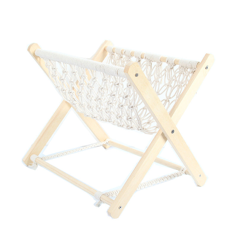 Macrame Folding Hammock-Style Storage Rack | Thrascher