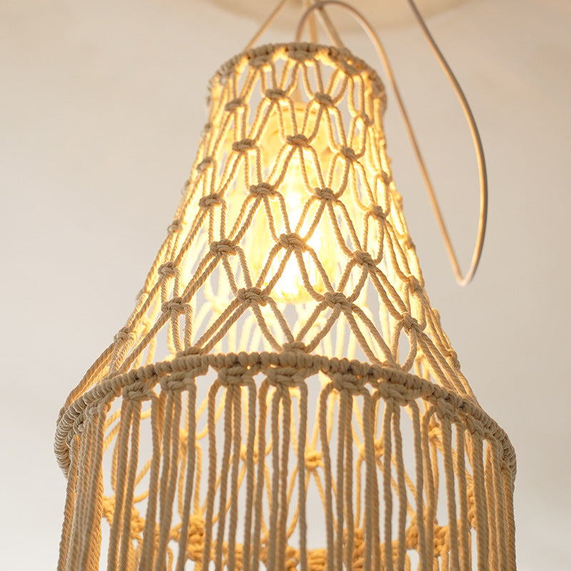 Macrame Hanging Lantern 12 × 30 Inch | Thrascher