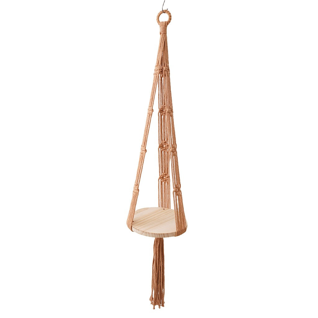 Macrame Hanging Wooden Shelf | Thrascher
