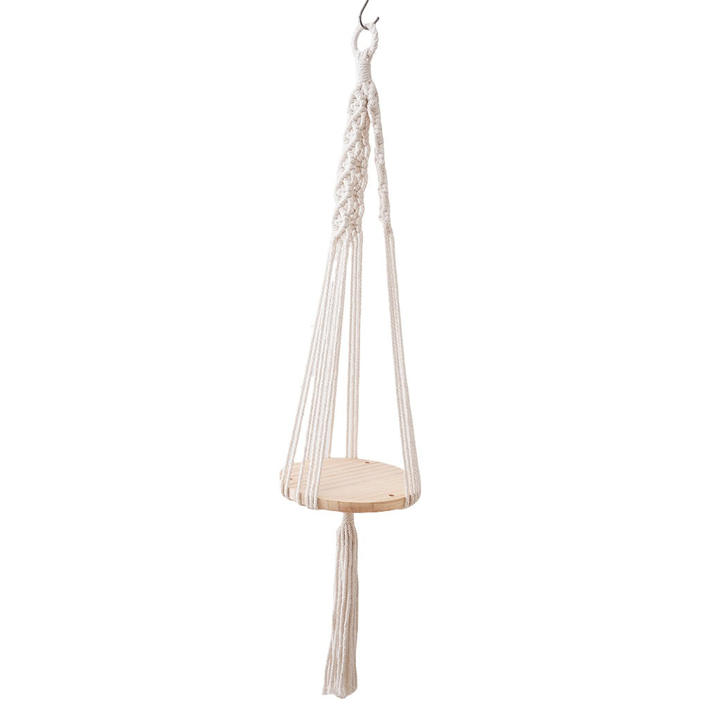 Macrame Hanging Wooden Shelf | Thrascher