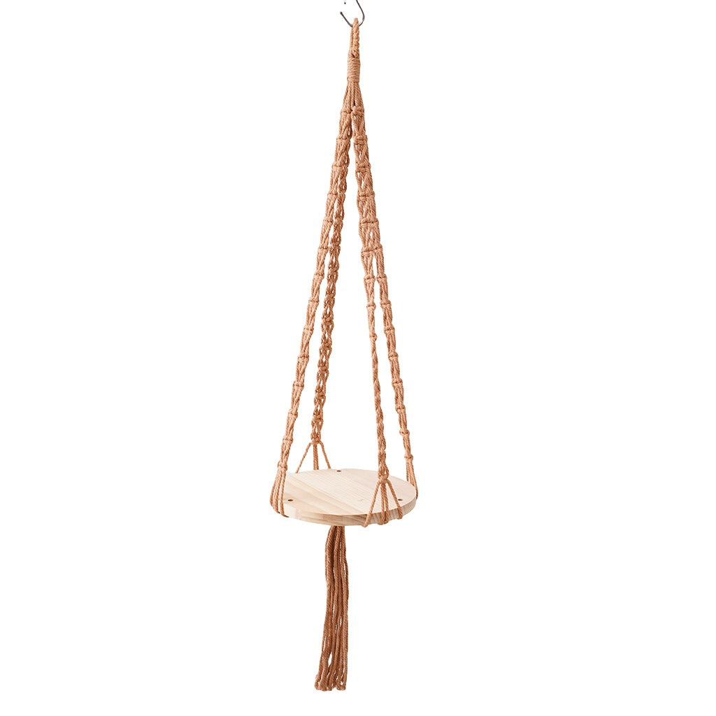 Macrame Hanging Wooden Shelf | Thrascher