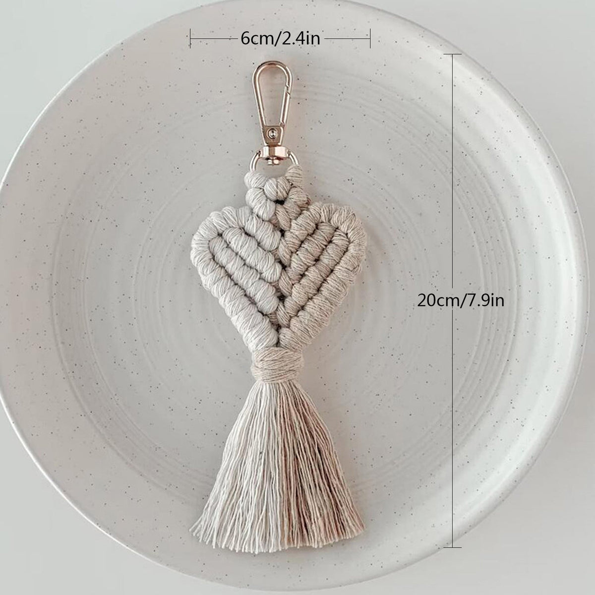 Macrame Heart Keychain Holder | Thrascher