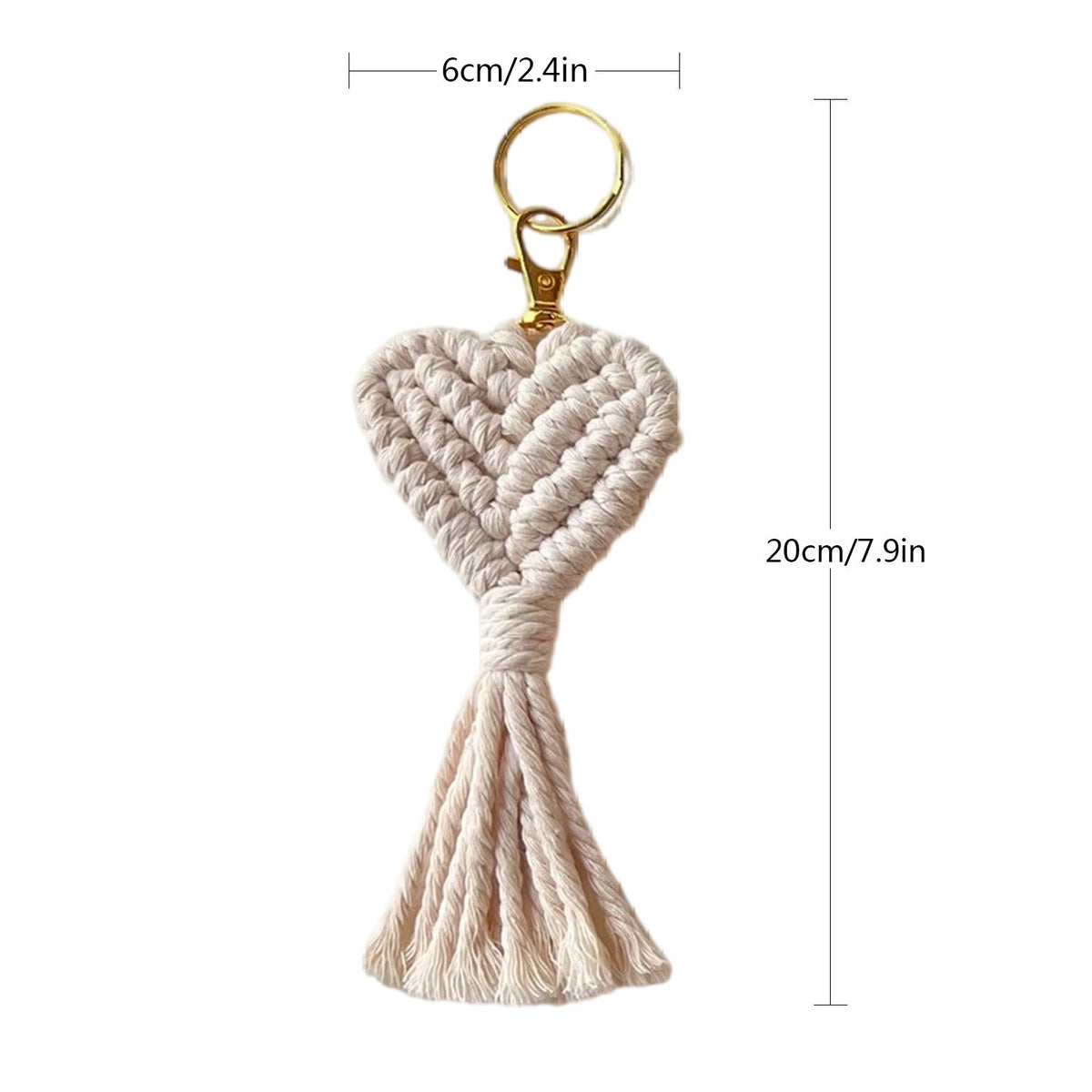 Macrame Heart Keychain Holder | Thrascher