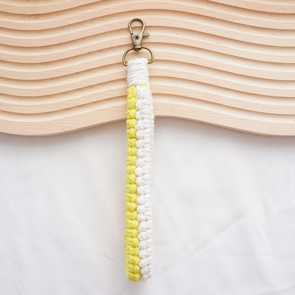 Macrame Keychain Holder Apricot Blue | Thrascher
