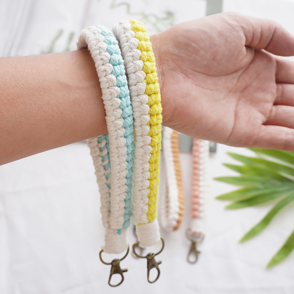 Macrame Keychain Holder Apricot Blue | Thrascher