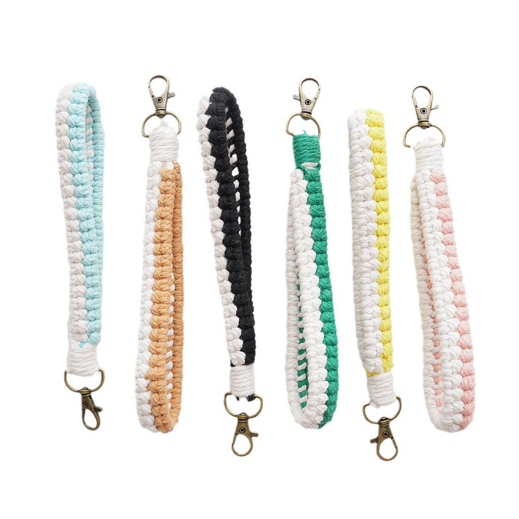 Macrame Keychain Holder Apricot Blue | Thrascher
