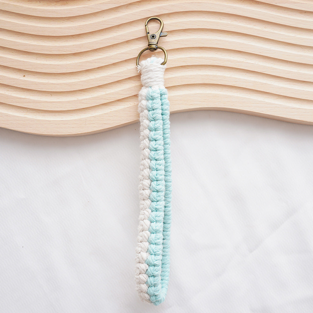 Macrame Keychain Holder Apricot Blue | Thrascher