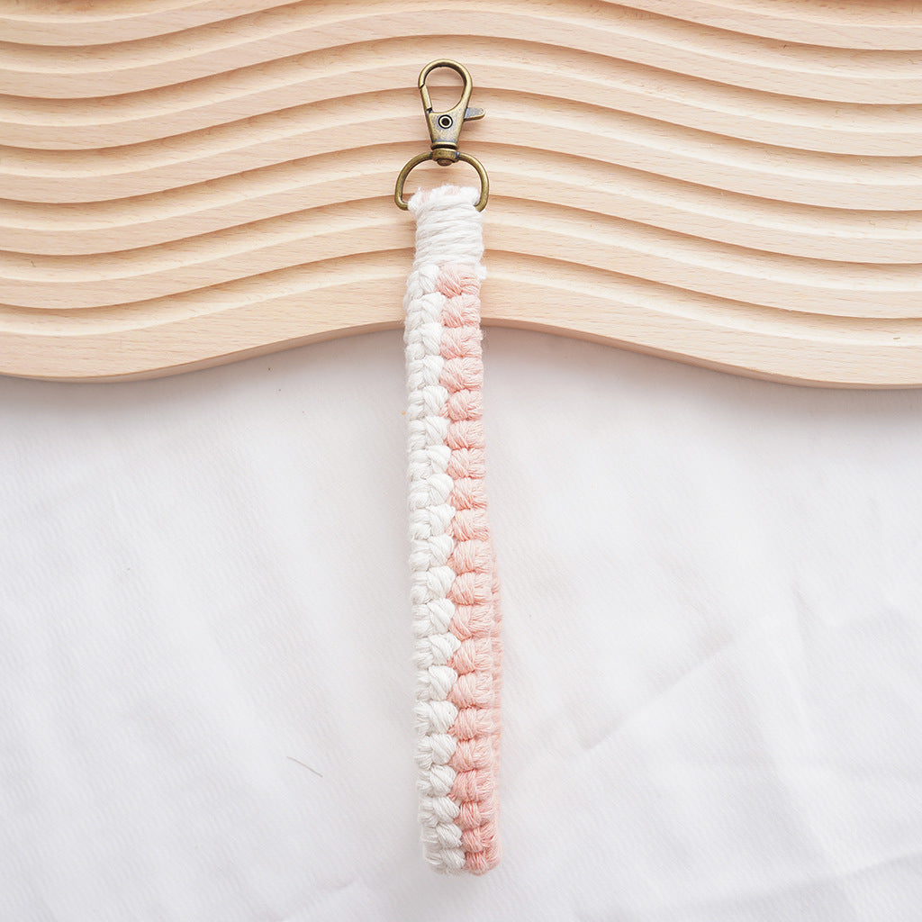 Macrame Keychain Holder Apricot Blue | Thrascher