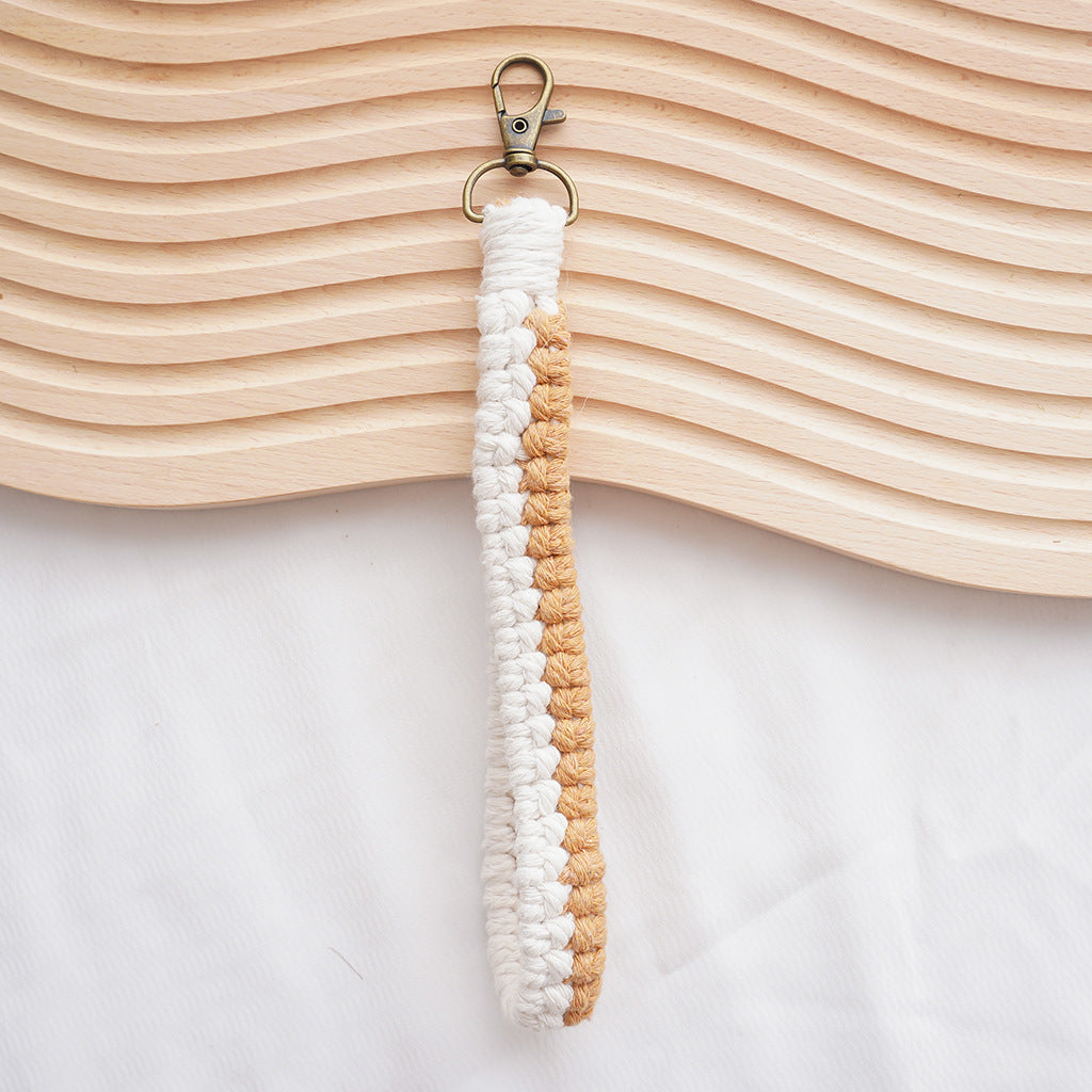 Macrame Keychain Holder Apricot Blue | Thrascher