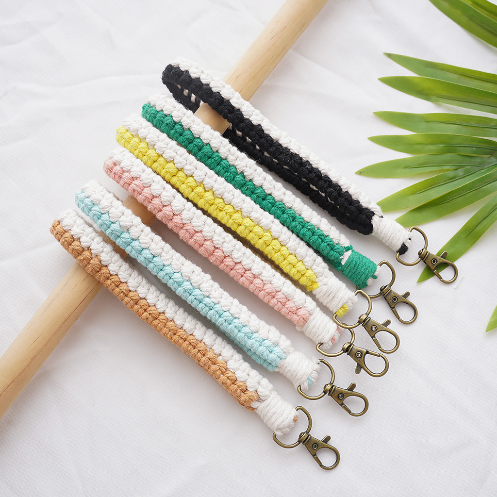 Macrame Keychain Holder Apricot Blue | Thrascher