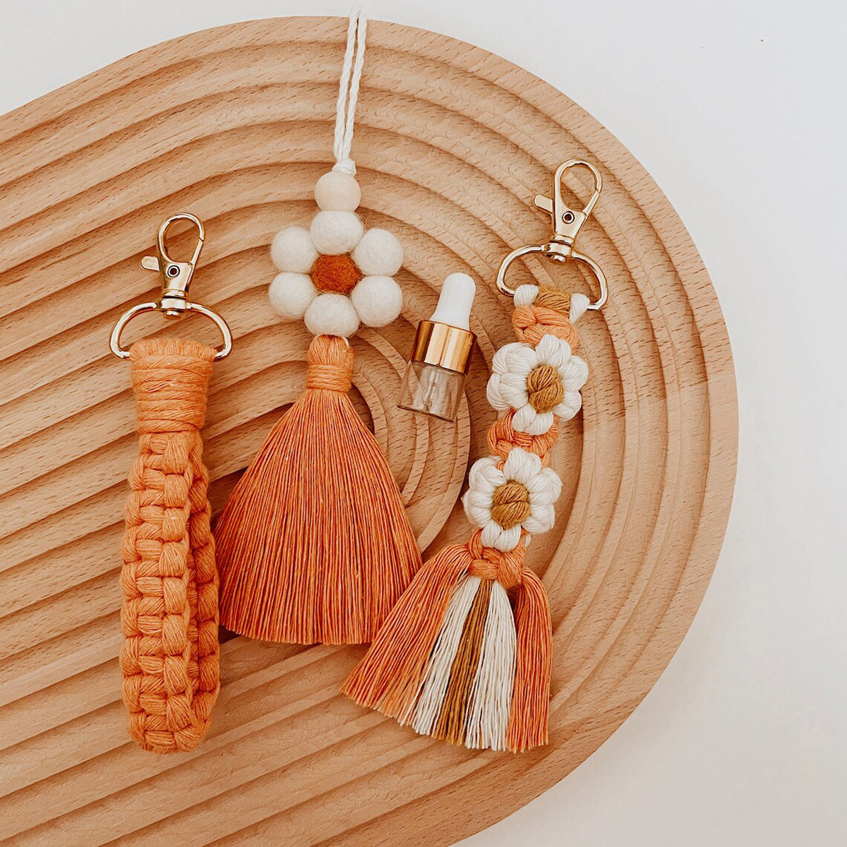 Macrame Keychain Strap with Floral Design | Thrascher
