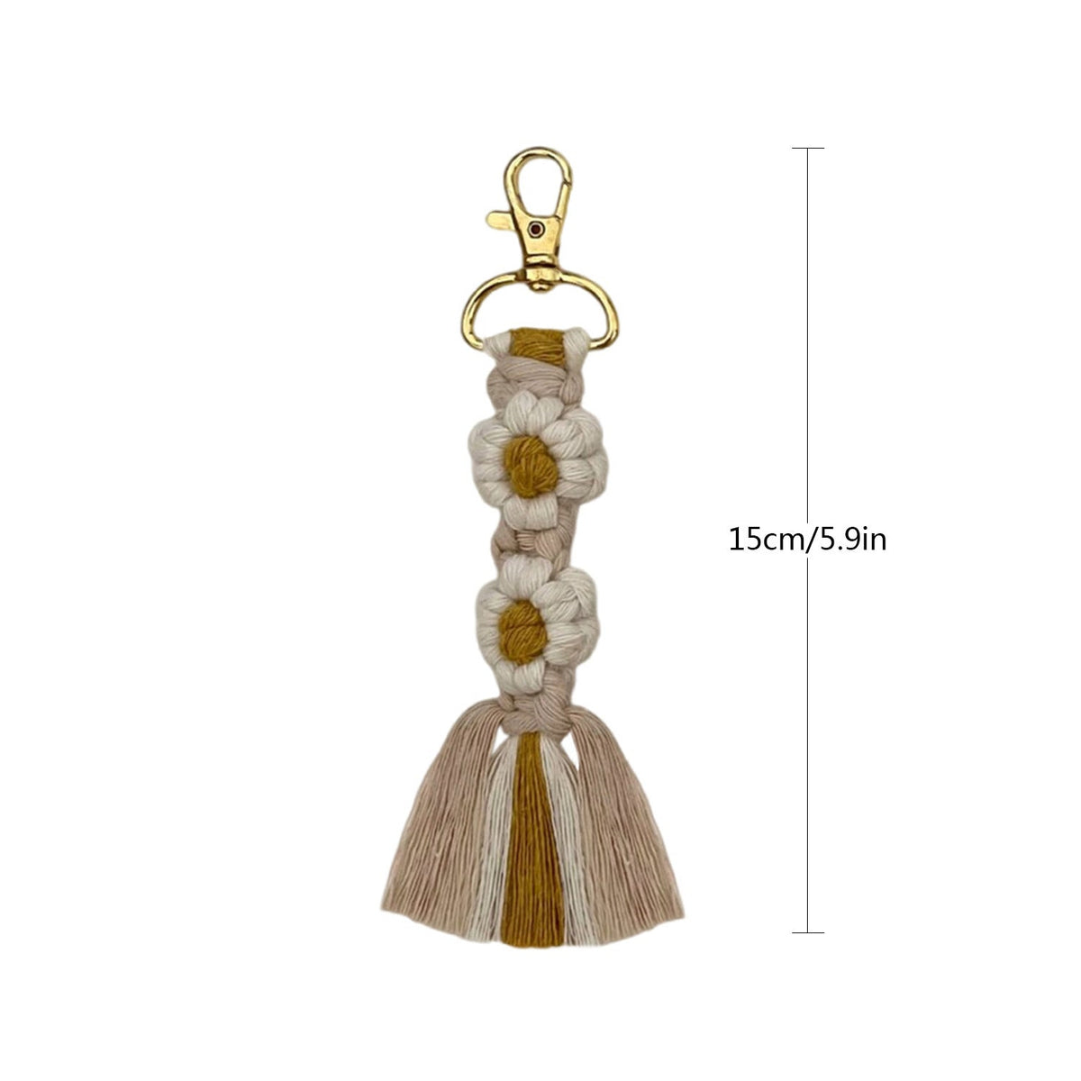 Macrame Keychain Strap with Floral Design | Thrascher