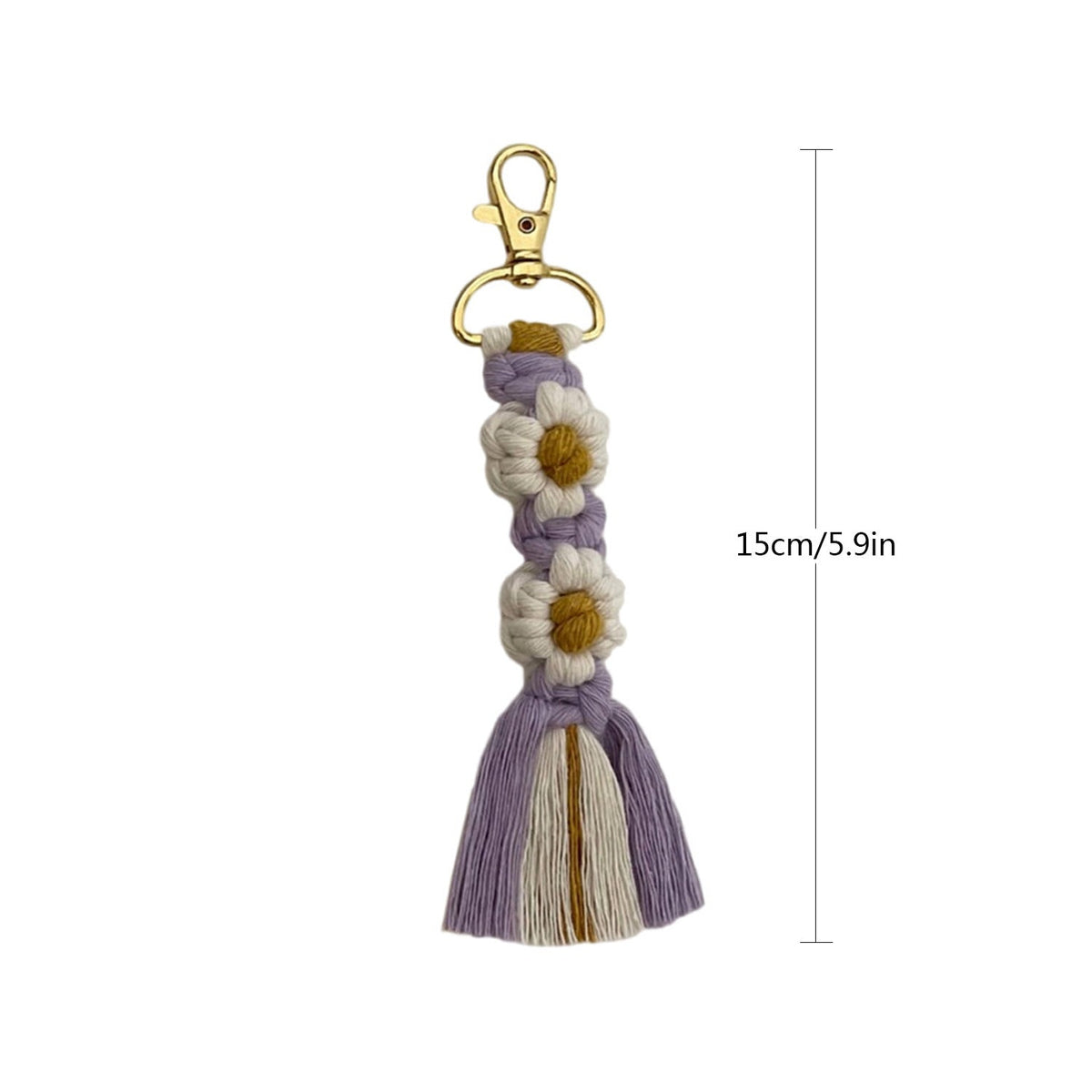 Macrame Keychain Strap with Floral Design | Thrascher