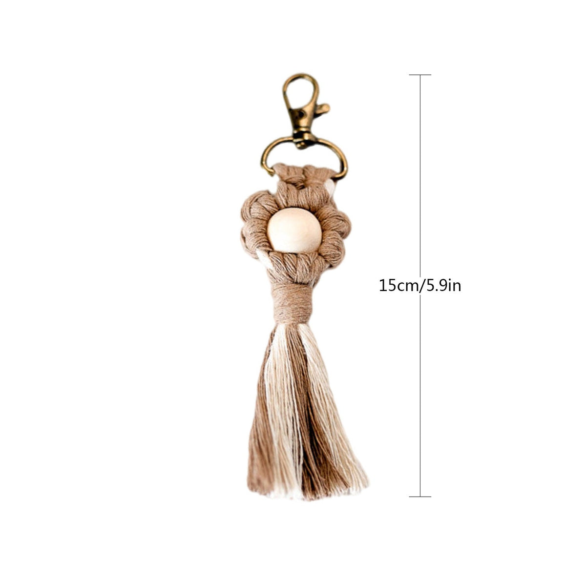 Macrame Keychain with Wooden Accents | Thrascher